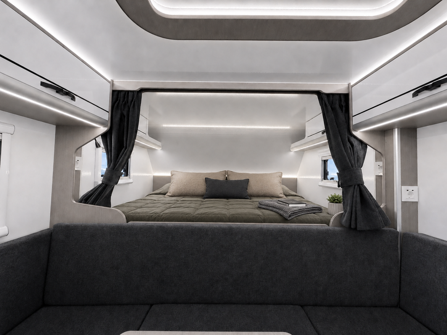 Spacious Black-Trimmed Lounge